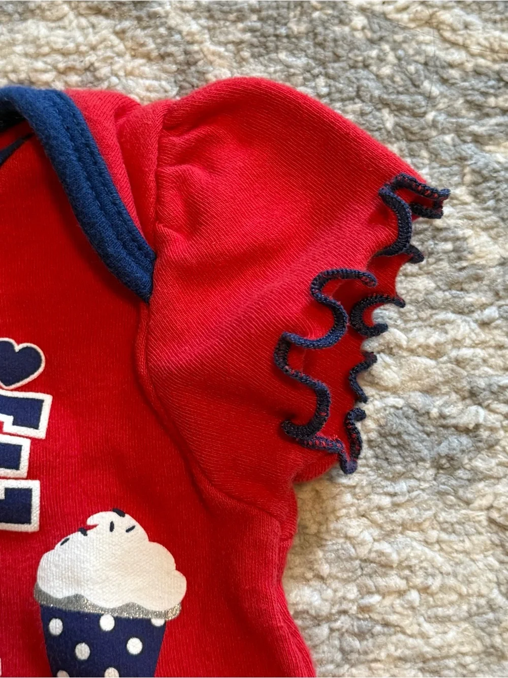 Philadelphia Phillies Baby Girl Bodysuit 0-3M Ruffle Sleeve MLB Red Outfit